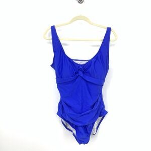 Maxine Of Hollywood Women Size 18 Bathing Suit Royal Blue One Piece Swimwear